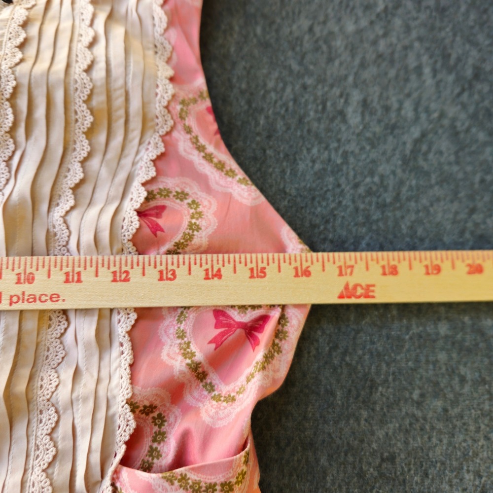 Kimchi Blue UO Dress Pink Heart Bow Lace Bib Mini EUC Coquette Girl Girlhoodcore - Picture 7 of 10